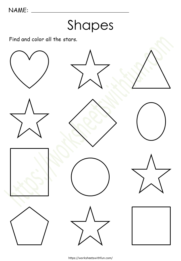 Course Mathematics Preschool Topic Shapes Worksheets